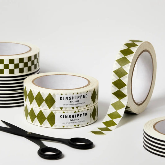 Paper Tape Moss Green Diamond 50m