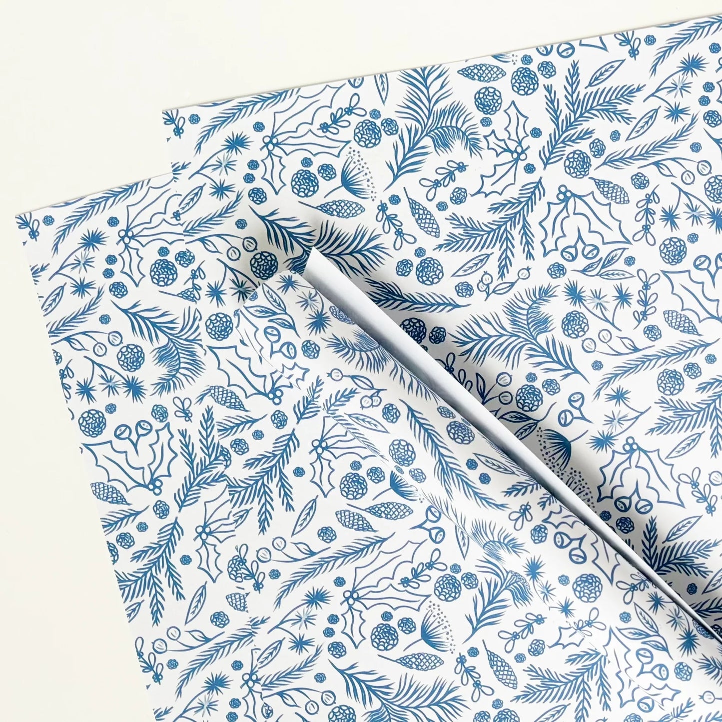 Season's Greetings Blue Gift Wrap