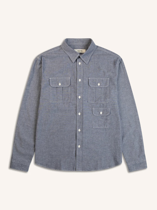 Kinnaird Shirt In Chambray Organic Cotton