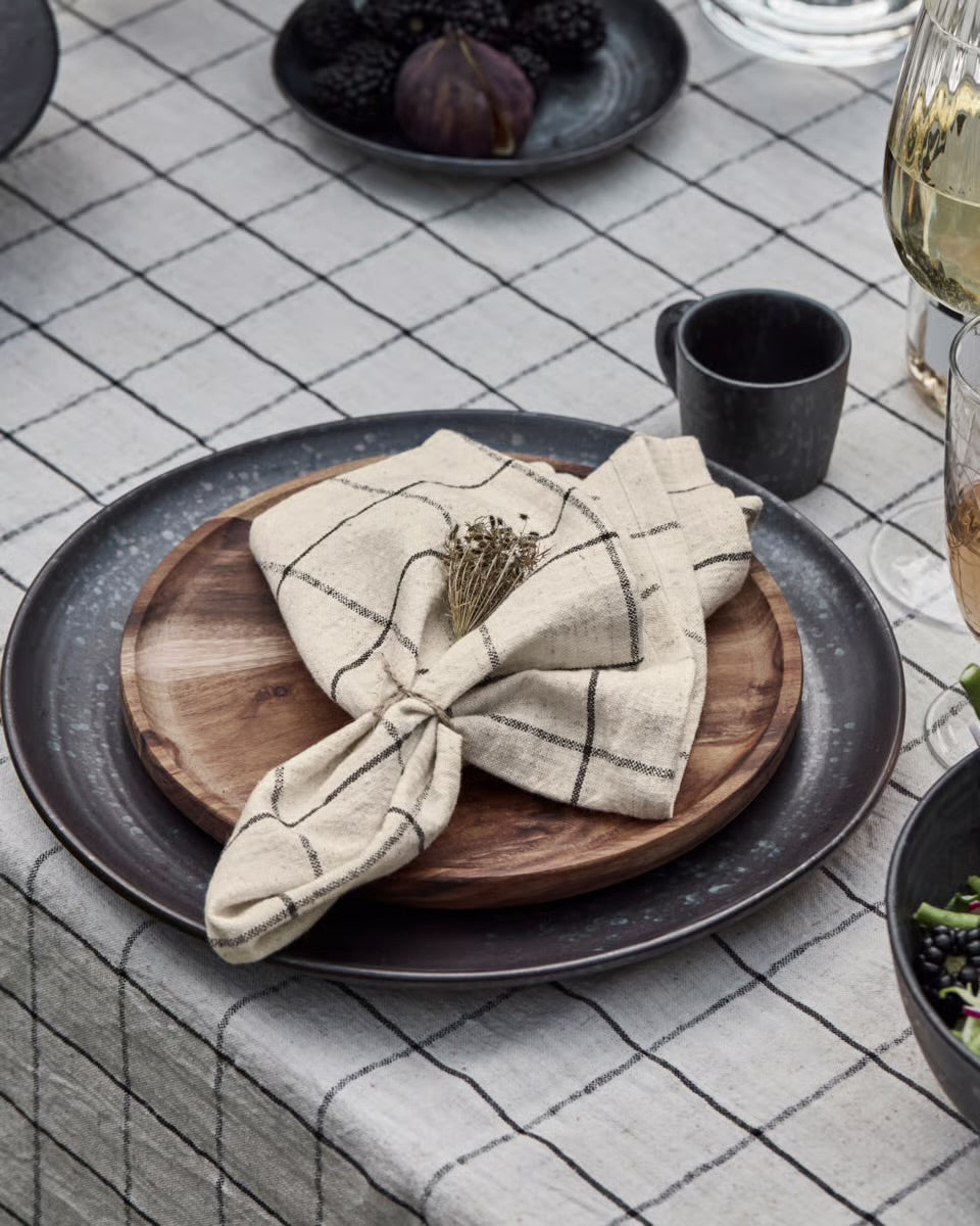 Check Napkins - Black/Off-white