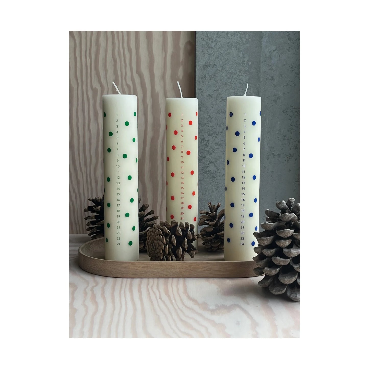 Polka Advent Candle Green