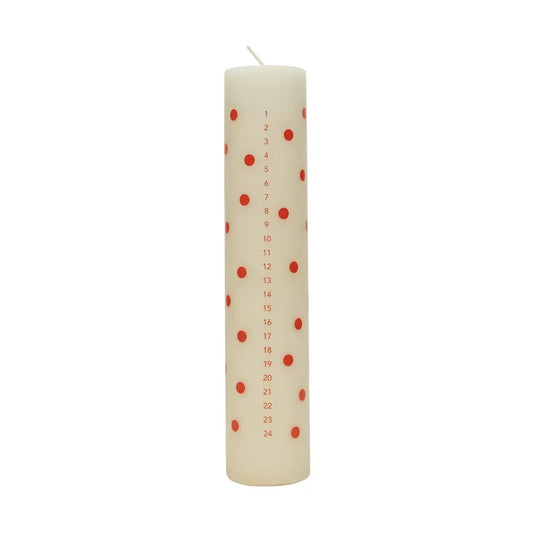 Polka Advent Candle Red