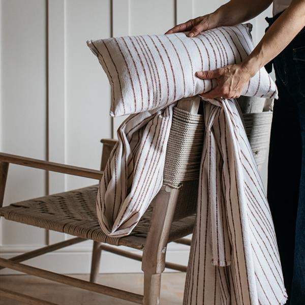 Himmel Terracotta Textured Stripe Cushion