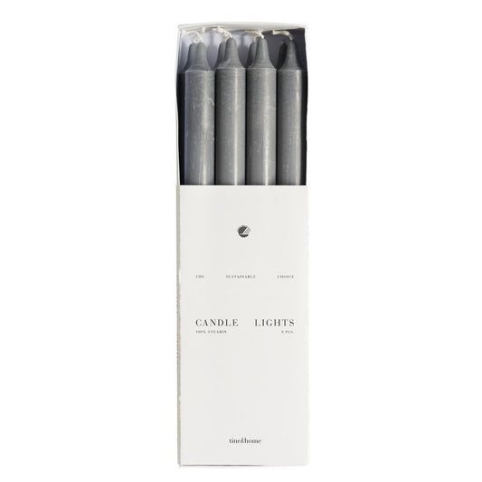 Candles, grey set of 8