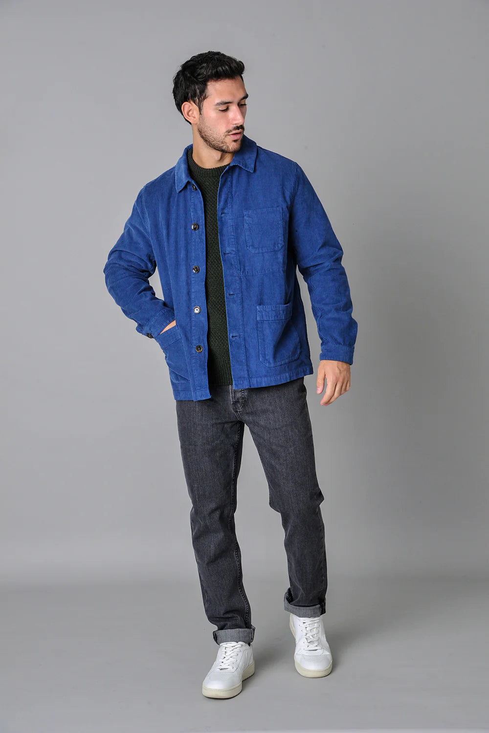 Cord Field Jacket, Blue