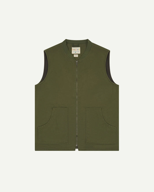 3029 canvas vest with patch pockets - coriander