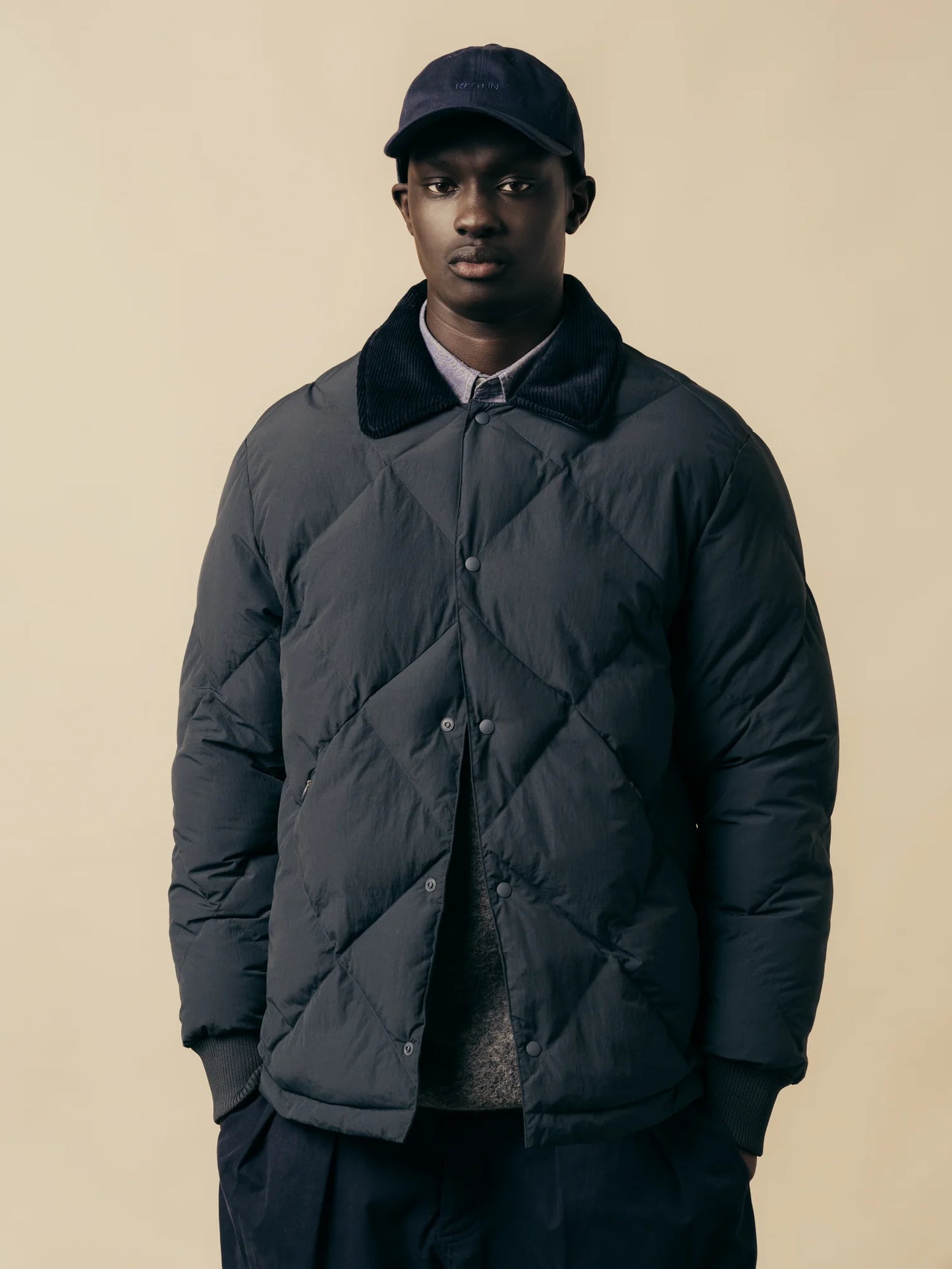 Dunbar Padded Jacket In Charcoal Recycled Nylon