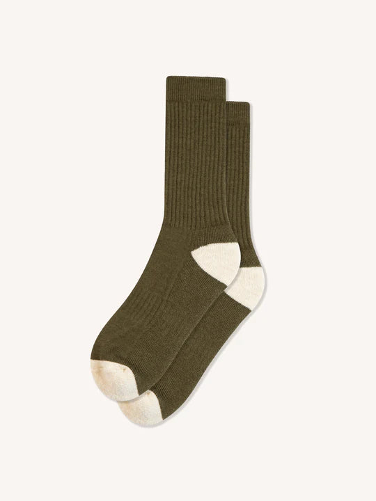 Elgin Sock in Duck Green/Ecru