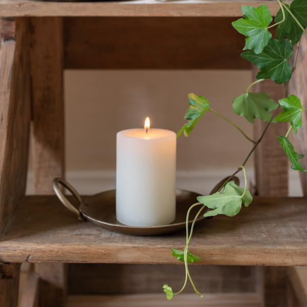 Forged Brass Round Candle Tray