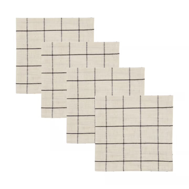 Check Napkins - Black/Off-white
