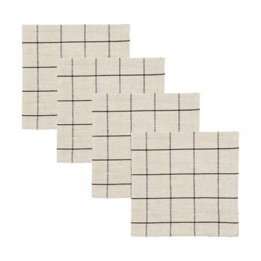 Check Napkins - Black/Off-white