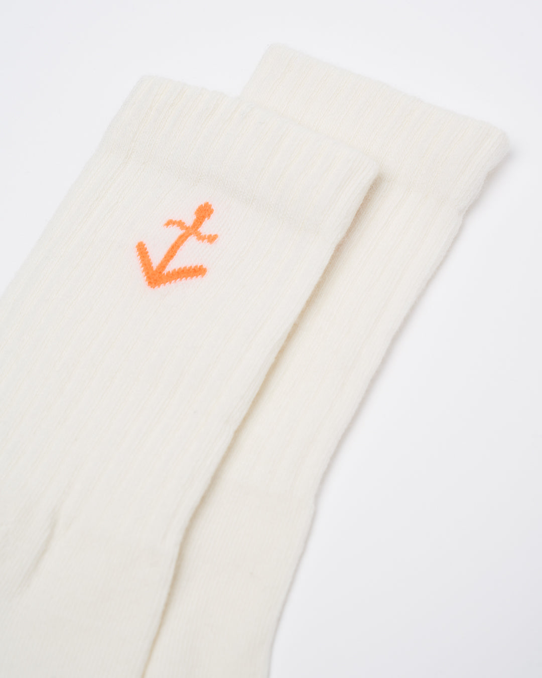 Ecru socks, Fluor logo L/XL