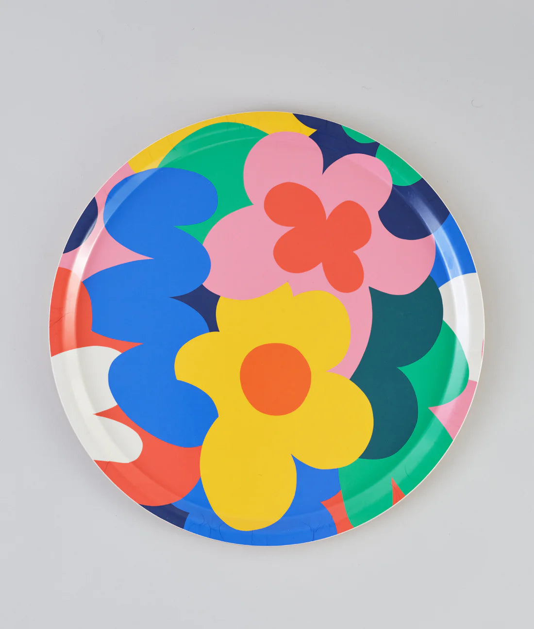 Floral Abstract Round Tray