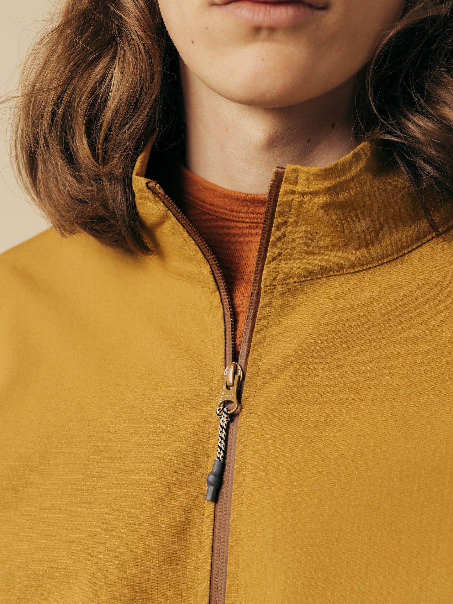 Aberfeldy Windbreaker In Dark Ochre Cotton Ripstop