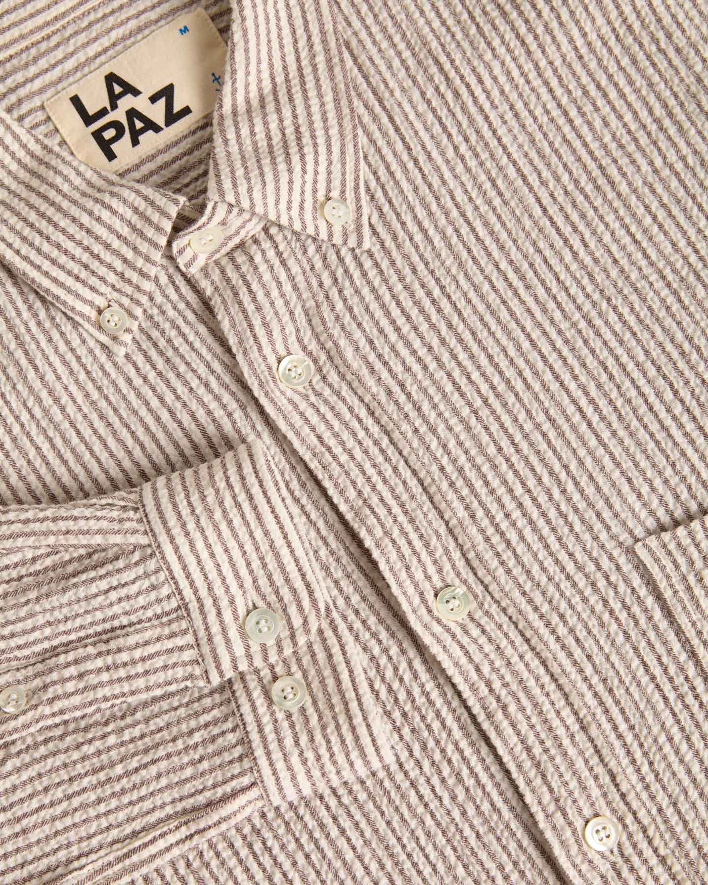 Branco Button Down Shirt, Aztec Brown Stripes