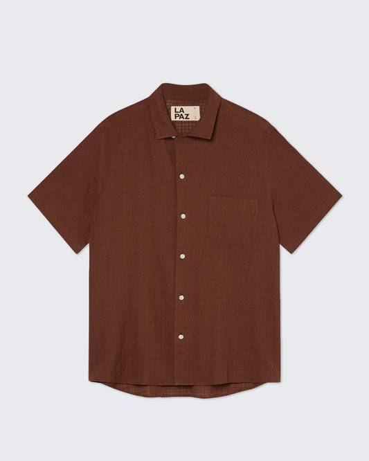 Silveira Panama Shirt, Aztec Brown, 100% Cotton