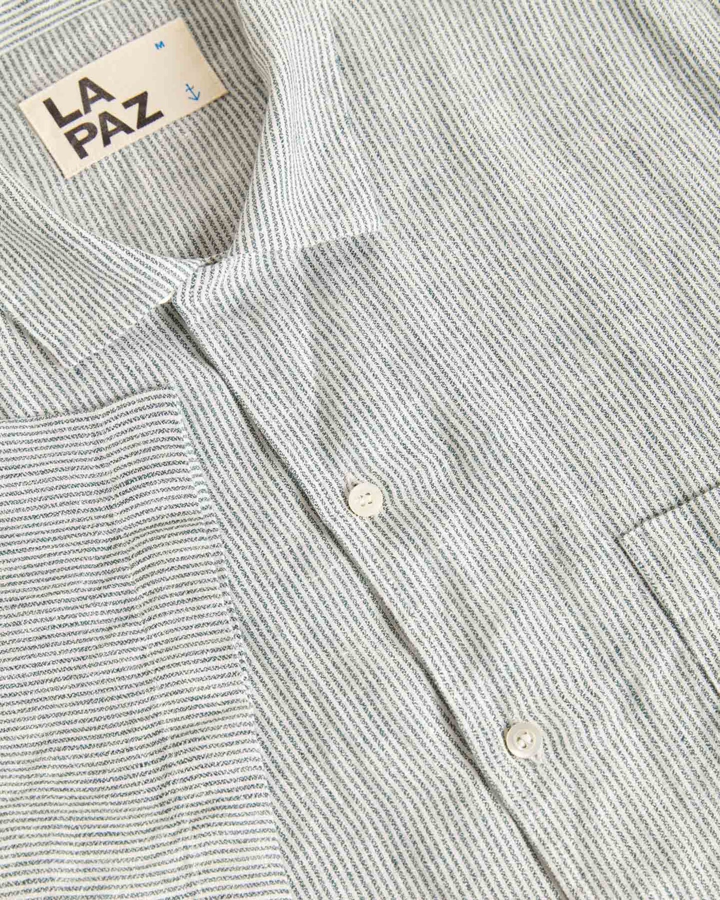 Silveira Panama Shirt, Green Stripes, Linen