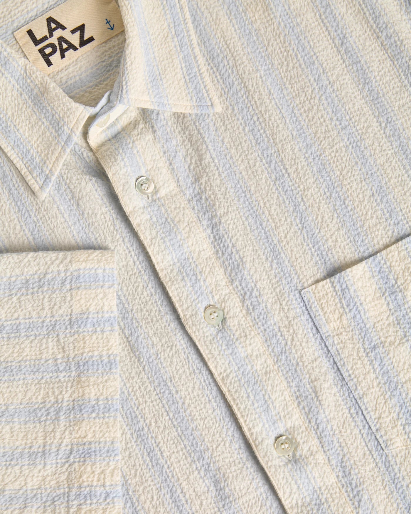 Alegre Shirt, Pale Blue Stripes