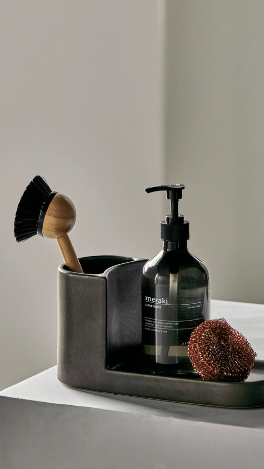 Sink Tidy, Brush and soap holder, large, Dark Grey