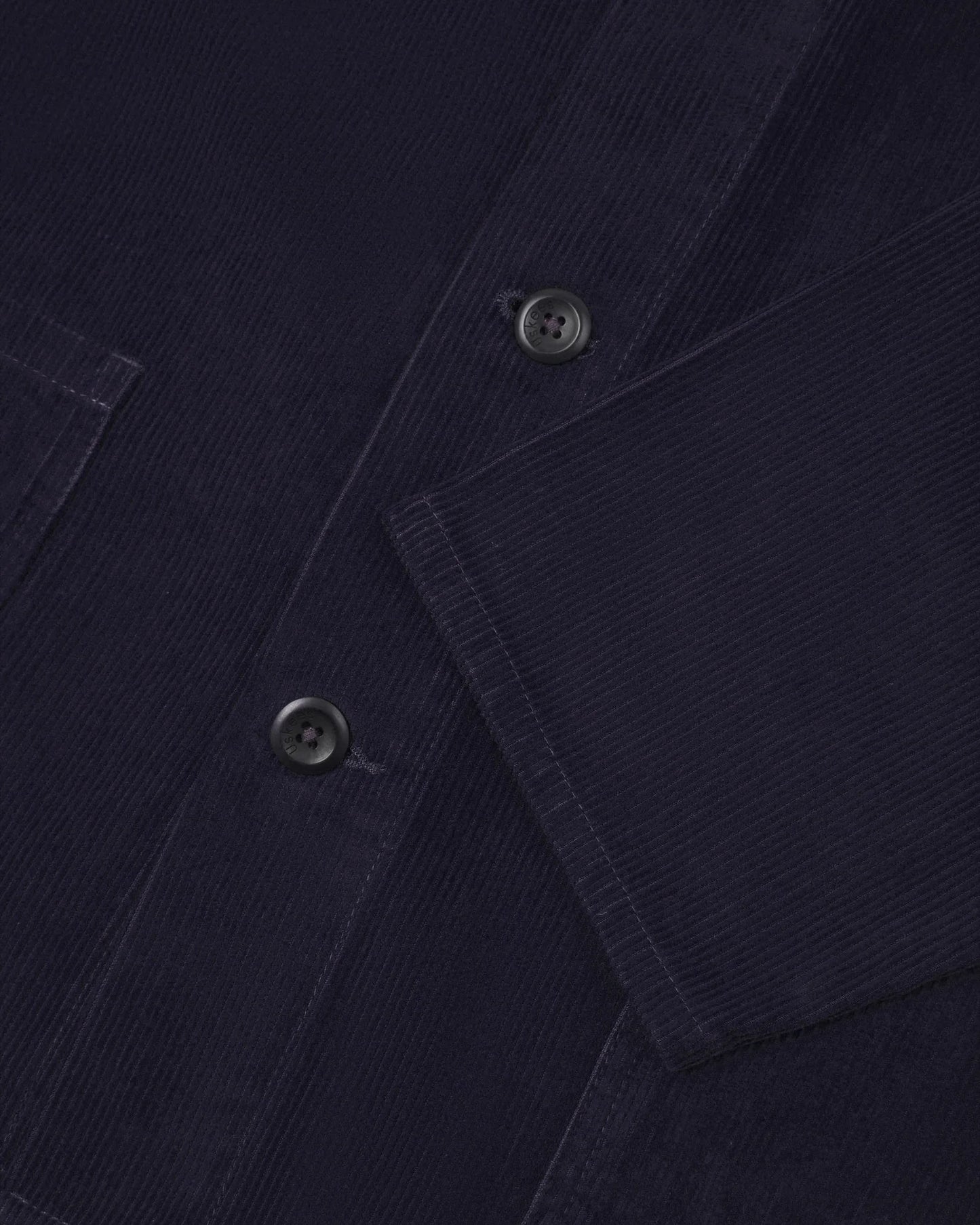 3001 buttoned cord overshirt - midnight blue