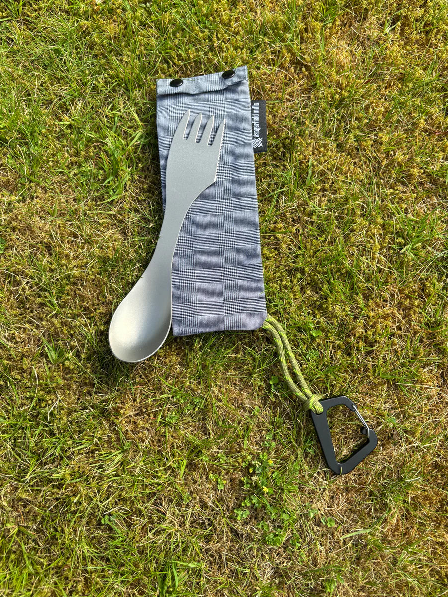 Spork with wax cotton pouch