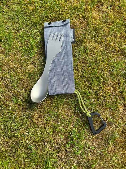 Spork with wax cotton pouch
