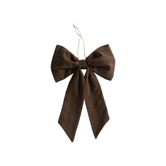 LARGE DECORATIVE BOW | BROWN |RECYCLED COTTON | 28 X 18 CM