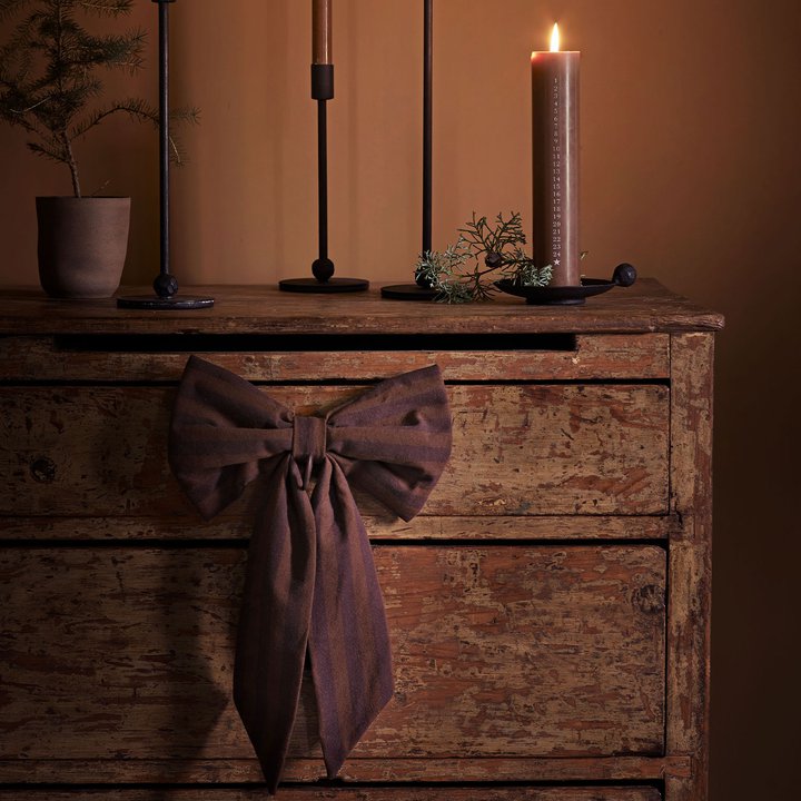 LARGE DECORATIVE BOW | BROWN |RECYCLED COTTON | 28 X 18 CM