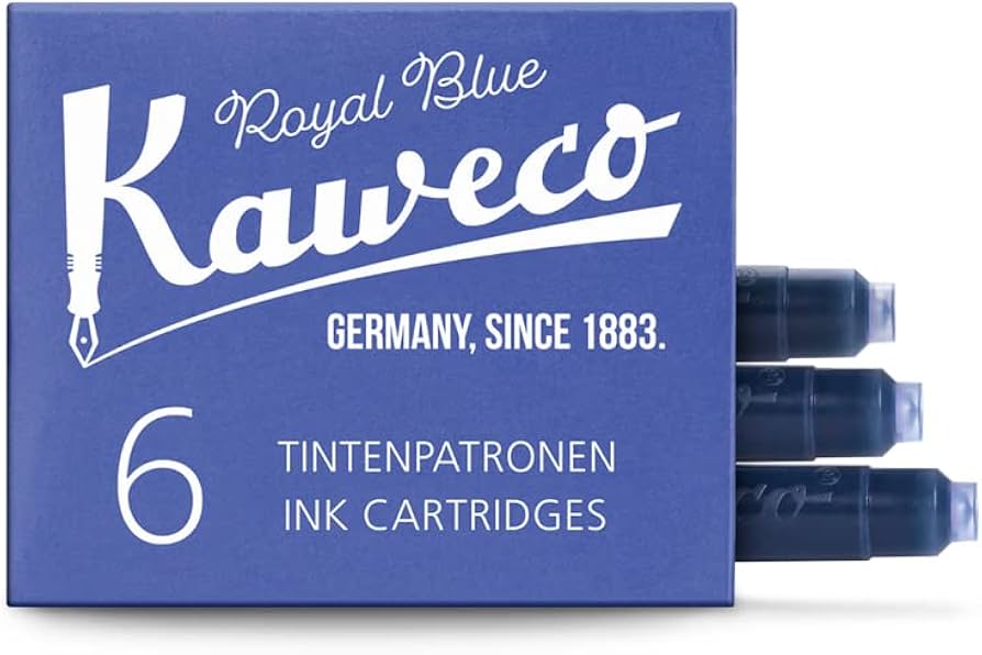 Kaweco ROYAL BLUE Fountain Pen ink cartridges, pack of 6