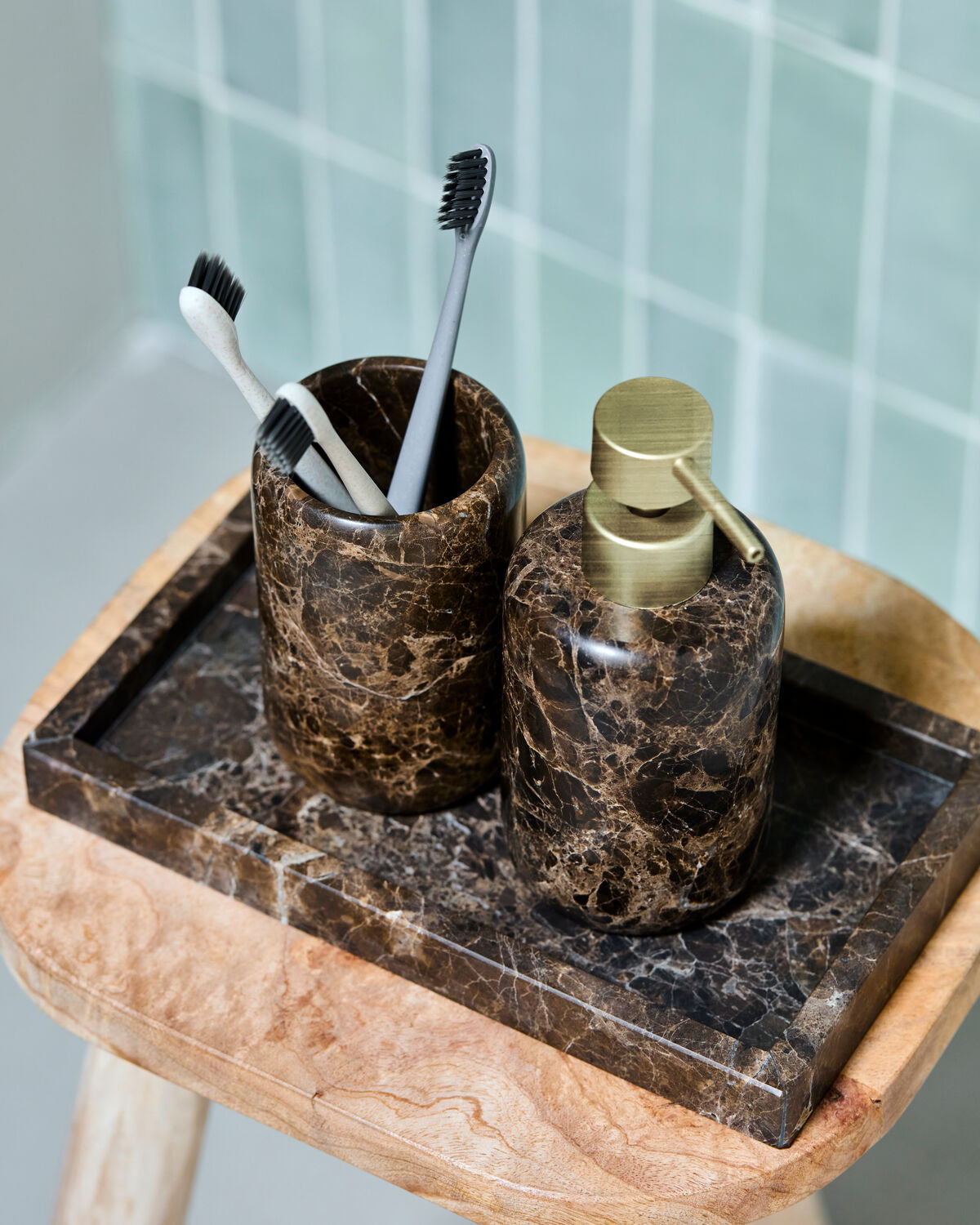 Bathroom Tumber, Brown Marble