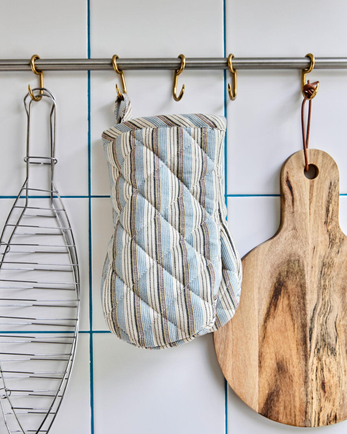 Kitchen Gloves, Pair, Sand & Blue
