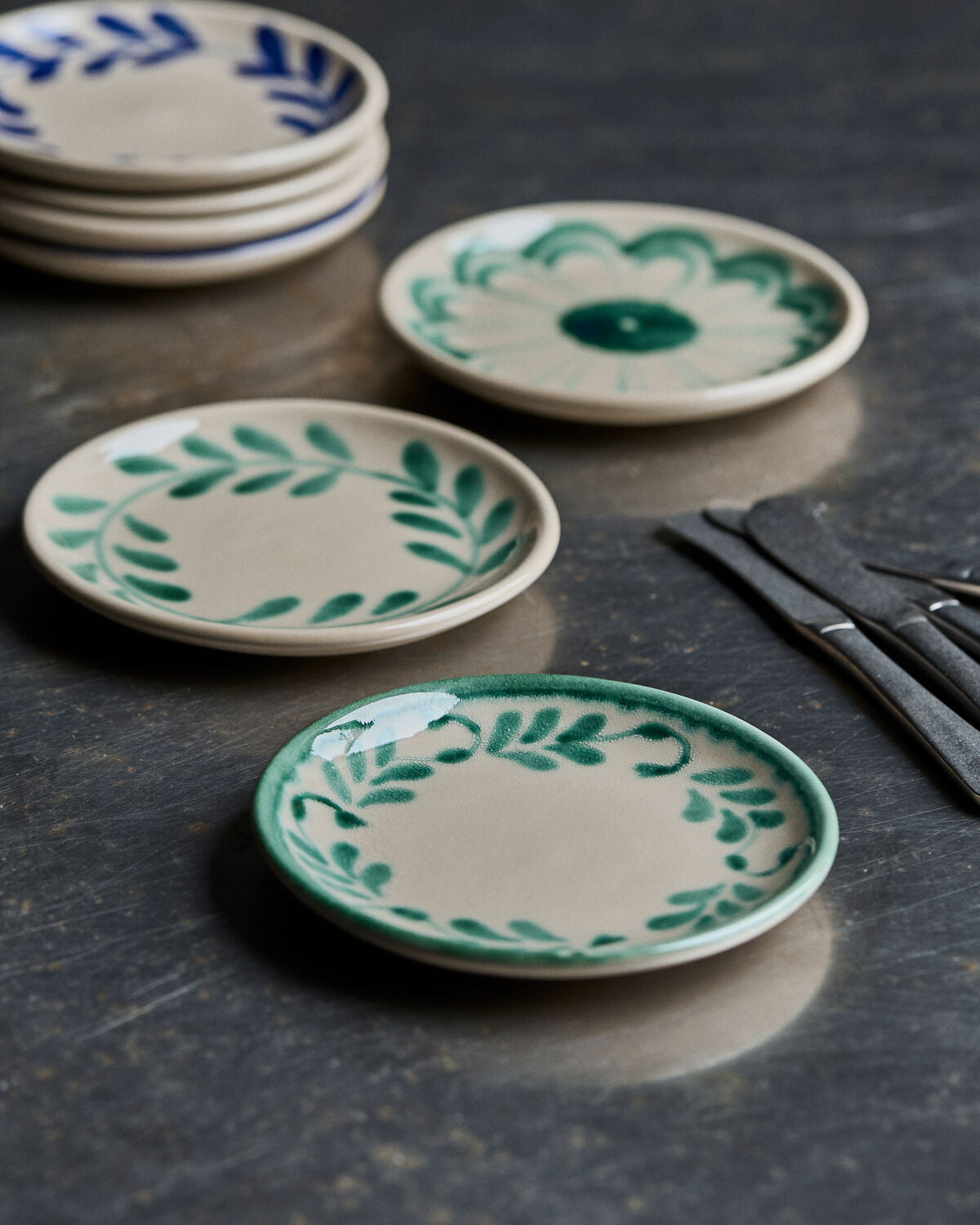 Small Plates, Set of 3, Diva, Green