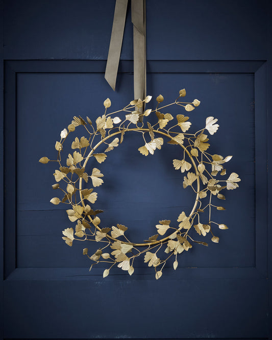 Wreath, Twigs, Brass Finish