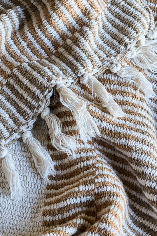 Isnel Throw, Brown Recycled Cotton & Fibres