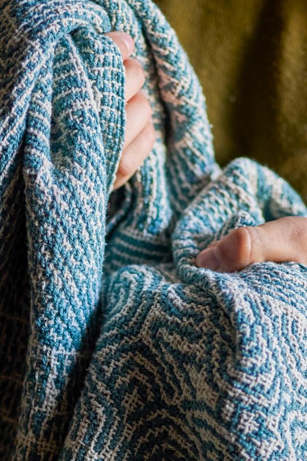 Blue Bresso Throw, Recycled Cotton & Fibres