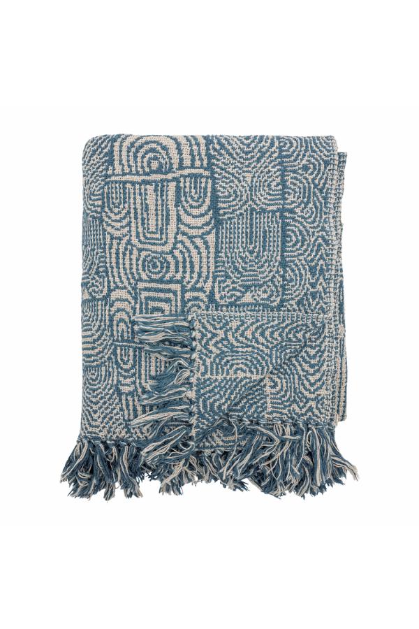Blue Bresso Throw, Recycled Cotton & Fibres