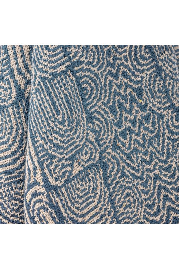 Blue Bresso Throw, Recycled Cotton & Fibres