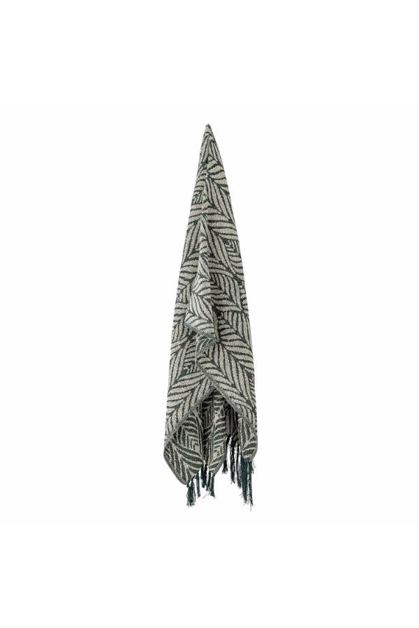 Ugento Throw, Green, Recycled Cotton & Fibres