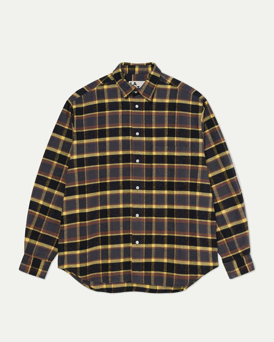 CARVALHO, Baggy Oversized Shirt, Yellow Checks