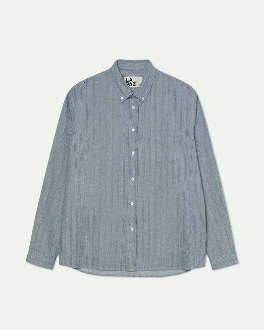 Branco Button Down Shirt Indigo Stripes