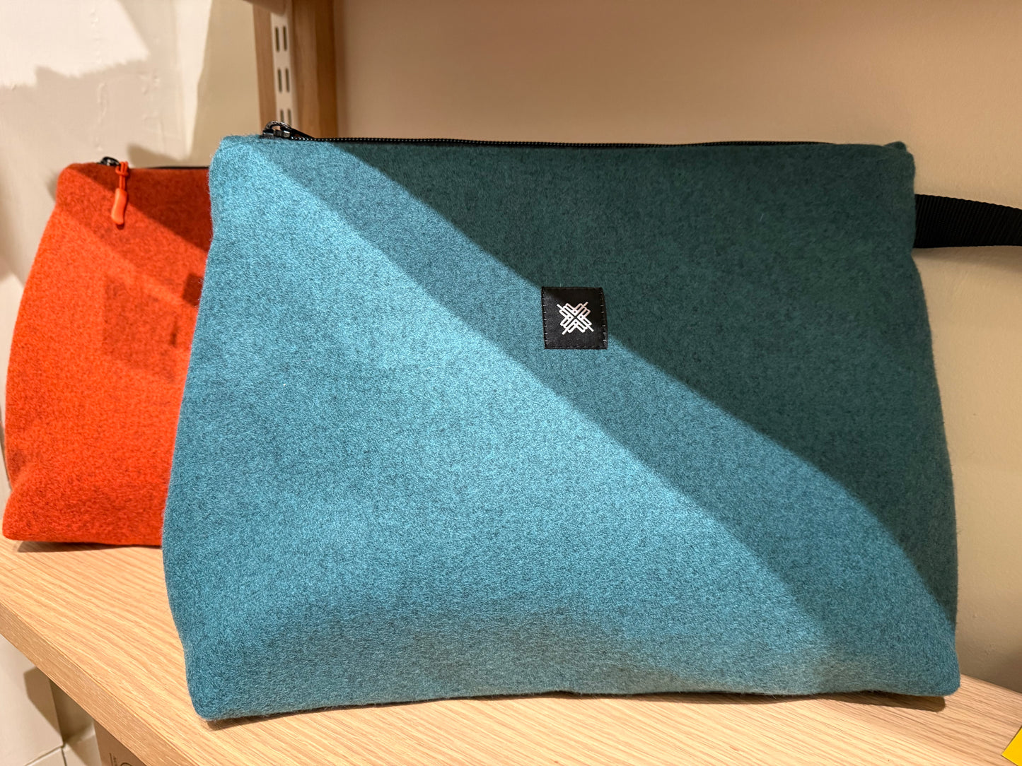 Darius Accessory Bag — green waxed wool
