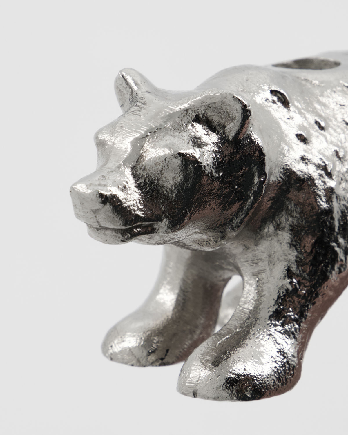 Polar silver candle holder