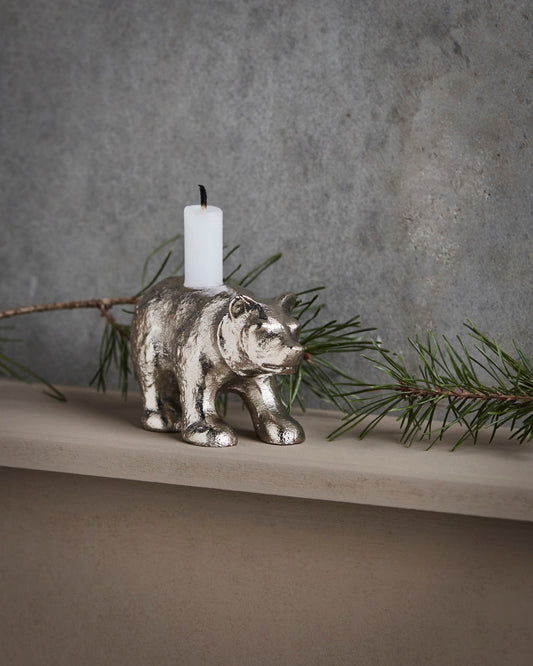 Polar silver candle holder