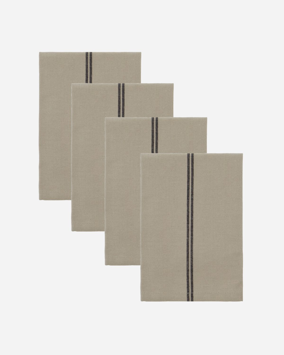 Stalgia Striped Taupe Cotton Napkin (set of 4)