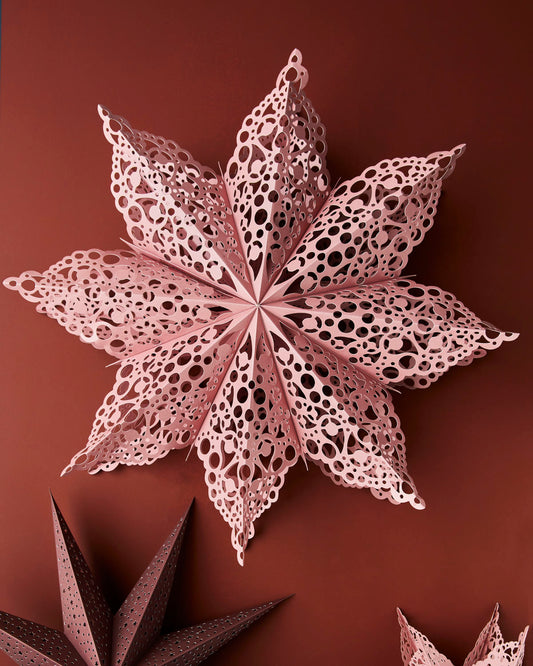 Handmade star decoration, Dusty Rose, 60cm