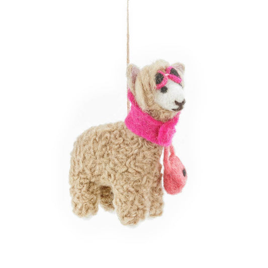 Felt So Good - Handmade Felt Diva Alpaca Hanging Decoration