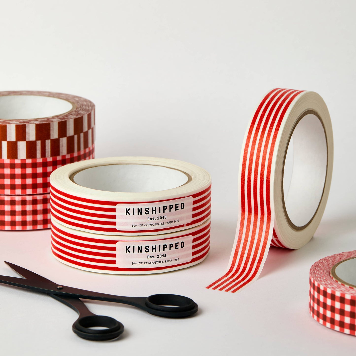 Kinshipped - Red Horizontal Lines Tape