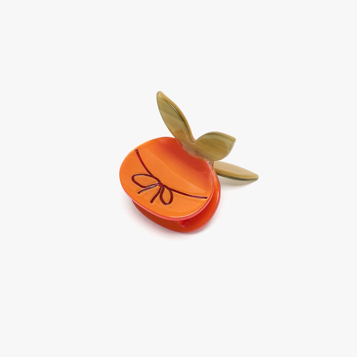 WINONA IRENE - Mandarin Orange With Bow Mini Hair Claw Clip Accessory