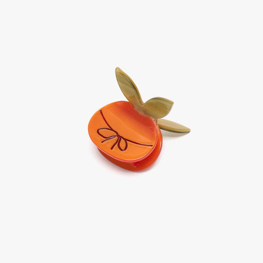 WINONA IRENE - Mandarin Orange With Bow Mini Hair Claw Clip Accessory