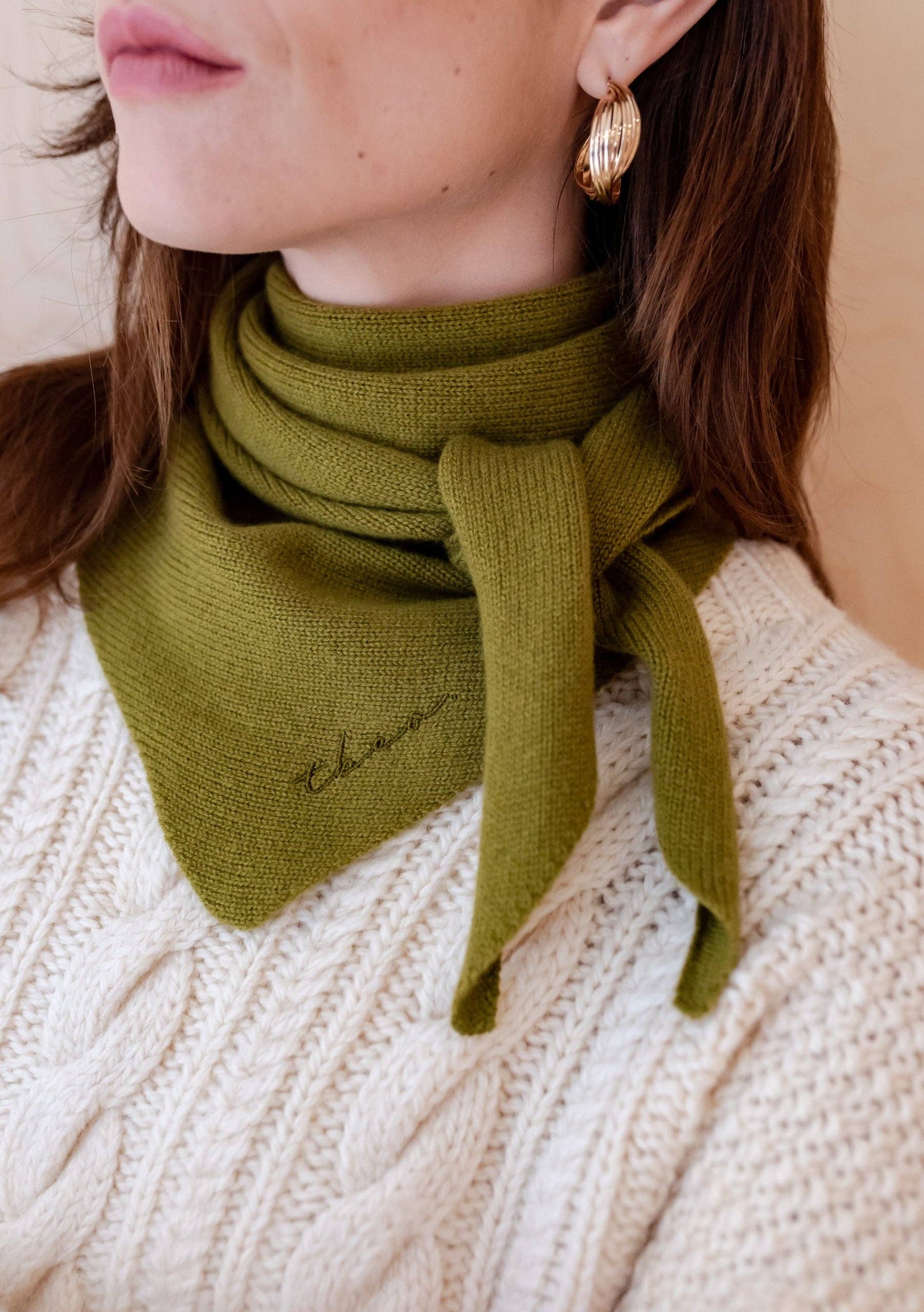 TBCo - Merino Triangle Scarf in Olive